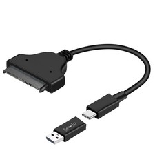 2 in 1 SATA to USB Adapter Cable for 2.5'' SATA III Hard Drive Reader for HDD...