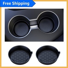 Luxury Car Cup Coasters: Waterproof Non-Slip Silicone Holders, 2 Pack Black