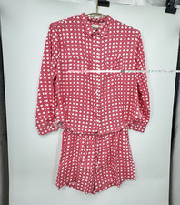 PIYAMA Marlon PJs Sleep Set Shorts Button up Top Sz XXXL Rattan Raspberry Pink