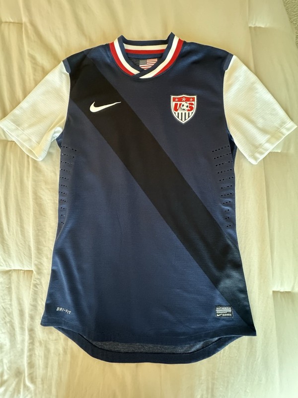 2012-2013 Nike USMNT Soccer Dri-FIT Authentic Jersey Men's M Blue Vintage Rare