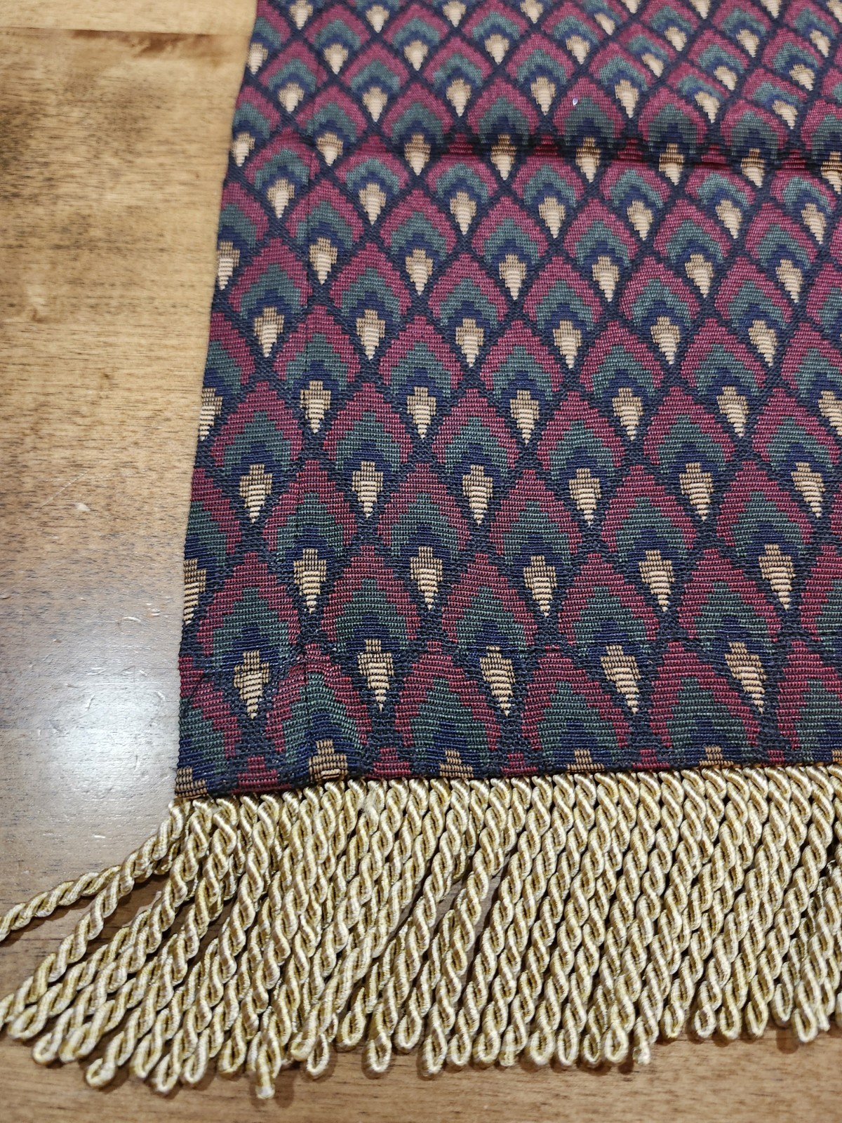 Table Runner Or Dresser Scarf With Tassels Thick Fabric Pretty Fall Colors