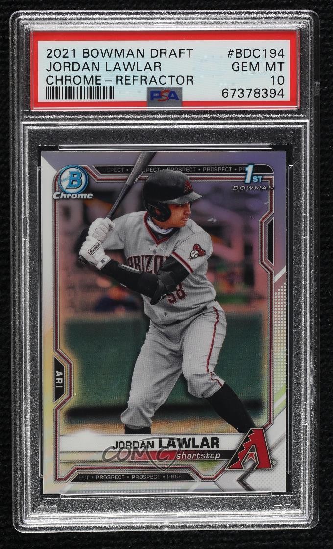 2021 Bowman Draft Chrome Refractor Jordan Lawlar #BDC-194 PSA 10 GEM MT 0zi4
