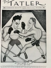 Boxing Heavyweight Jack Doyle Jack Petersen Caricature Tony Wysard Tatler 1933