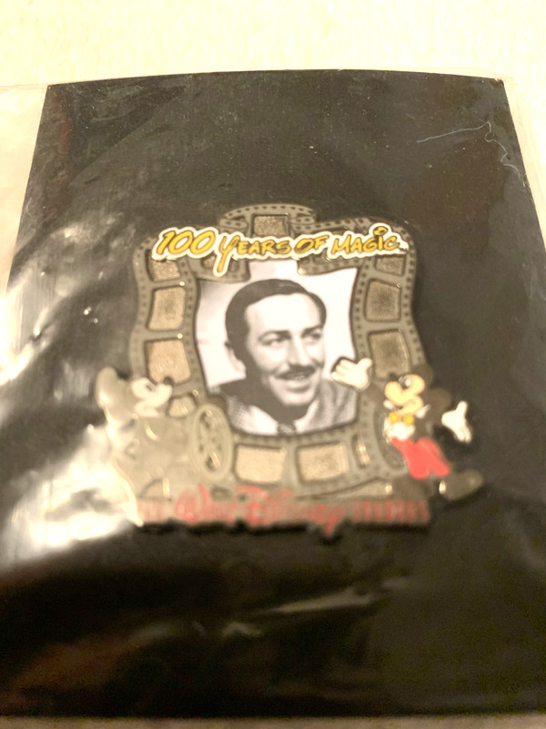 WALT DISNEY STUDIOS 100 YEARS OF MAGIC PIN - LTD ED 300 - ON ORIG BACKER - MINT