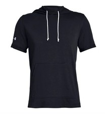 Under Armour Mens Team Stadium Short Sleeve Hood Black Large 1326763 Retail 45