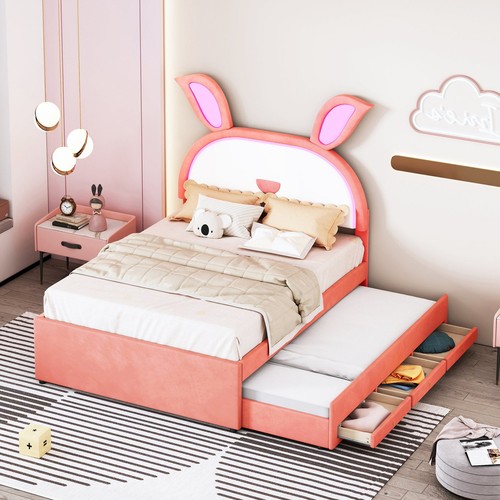 Pink Rabbit Bed: Full Size, Trundle & Drawers | eBay