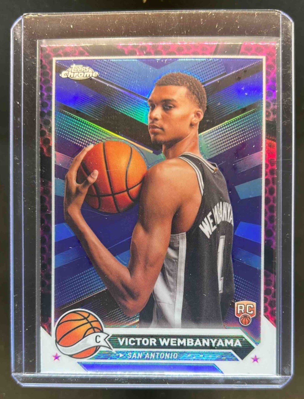 2023-24 Topps Chrome Victor Wembanyama RC Pink Basketball Refractor #1 Spurs