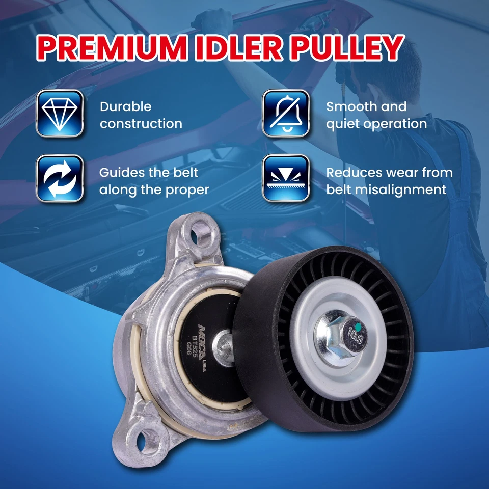 Tensor de correa con polea para Ford F-150 Expedition Lincoln Navigator 3,5 L 3,7 L Foto 3 de 4