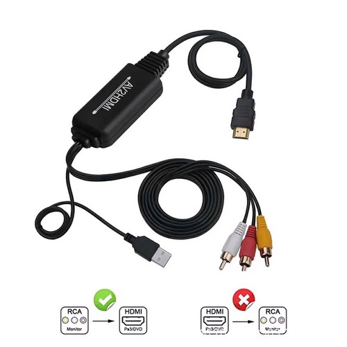 Cinch AV zu HDMI Konverter Adapter Kabel Composite HDMI 1080P NTSC PAL USB Strom - Bild 5 von 12