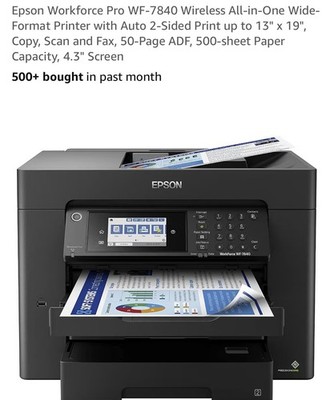 NEW-Epson WorkForce Pro WF-7840 Wireless Wide-format All-in-One Printer