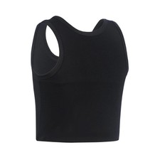 FTM Chest Binder Pullover Tank Top for Women - Elastic Closure, Medium, Black