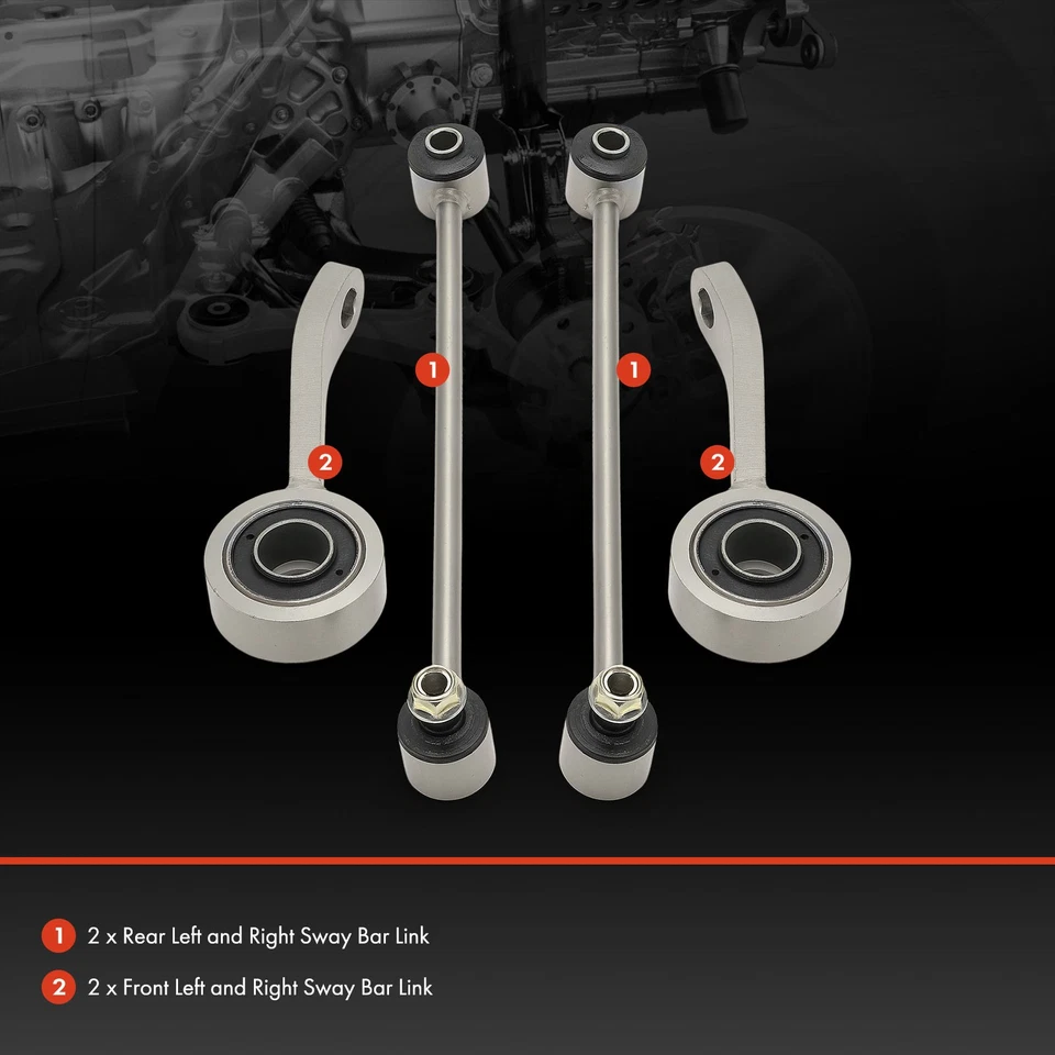 4x Eslabones de barra estabilizadora delantera y trasera para Mercedes-Benz W211 E320 E350 E500 E550 CLS500 Foto 3 de 4