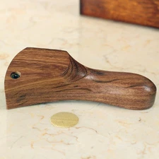 Curved tone 4" Hand Crafted Premium Wood Smoking Pipe with Brass Screen