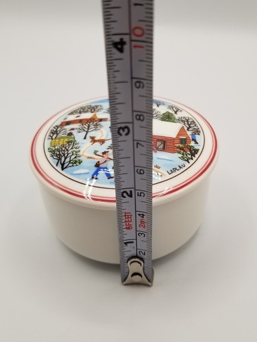 Villeroy Boch Naif Christmas Snow Laplau Porcelain Lidded Candy Box Trinket Dish - Picture 7 of 7