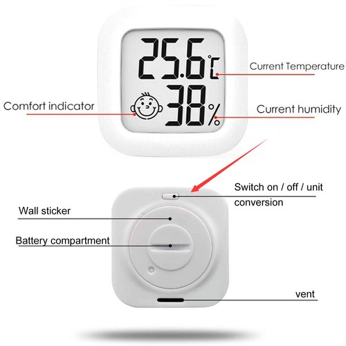 Digital Thermometer Hygrometer Mini Indoor Temperature Hygrometer ElectronicLCD✧ - Picture 4 of 12