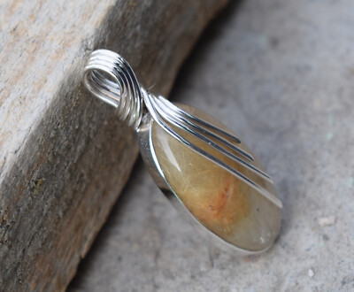 925 Sterling Silver Natural Golden Rutile Designer Handmade Pendants PL-22