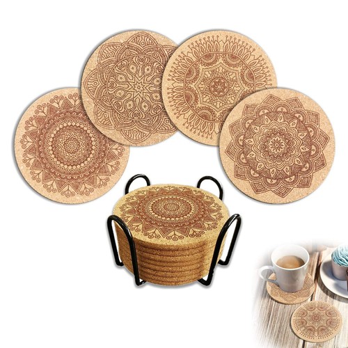 Montañas posavasadas de corcho con soporte para beber té café almohadilla redonda tazas decoración de mesa - Imagen 9 de 38