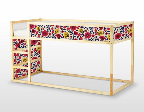 IKEA KURA CAMA Calcomanía Extraíble Autoadhesiva Pegatina Muebles Flores Coloridas