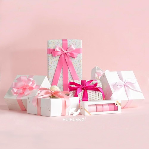 Luxury Pink Satin Ribbon Pack: 1 Inch Wide, Perfect for Bridal Shower & Crafts - Picture 6 of 9