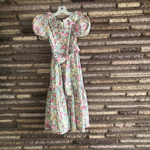 Vintage Joan Kessler Floral Calico Fabric Handmade Girls Prairie Dress - Picture 6 of 9