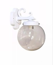Applique Per esterno giardino veranda bianco vetro sfera trasparente 1 luce E27