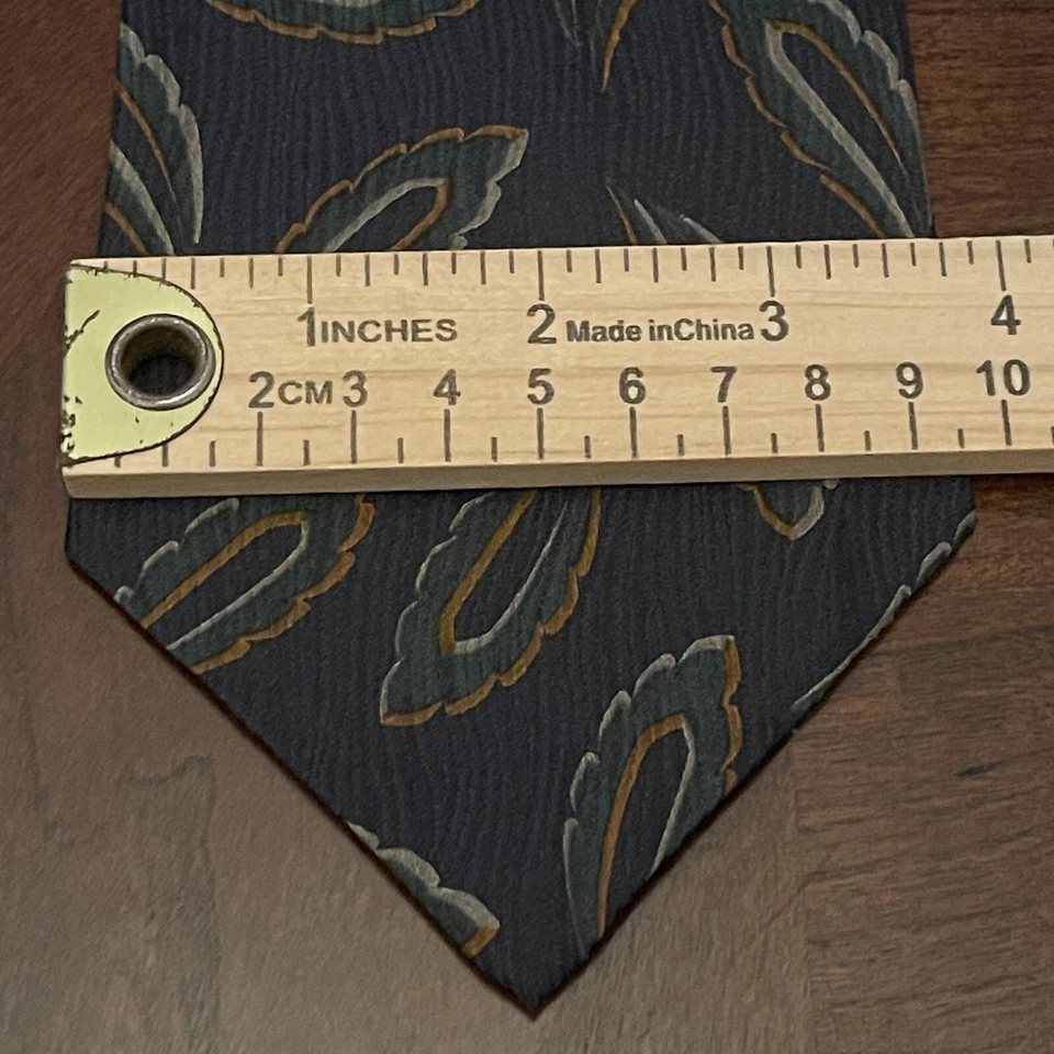 Corbata Giorgio Armani Corbata Azul Verde 100% Seda Hombre Hecha en Italia Foto 4 de 4