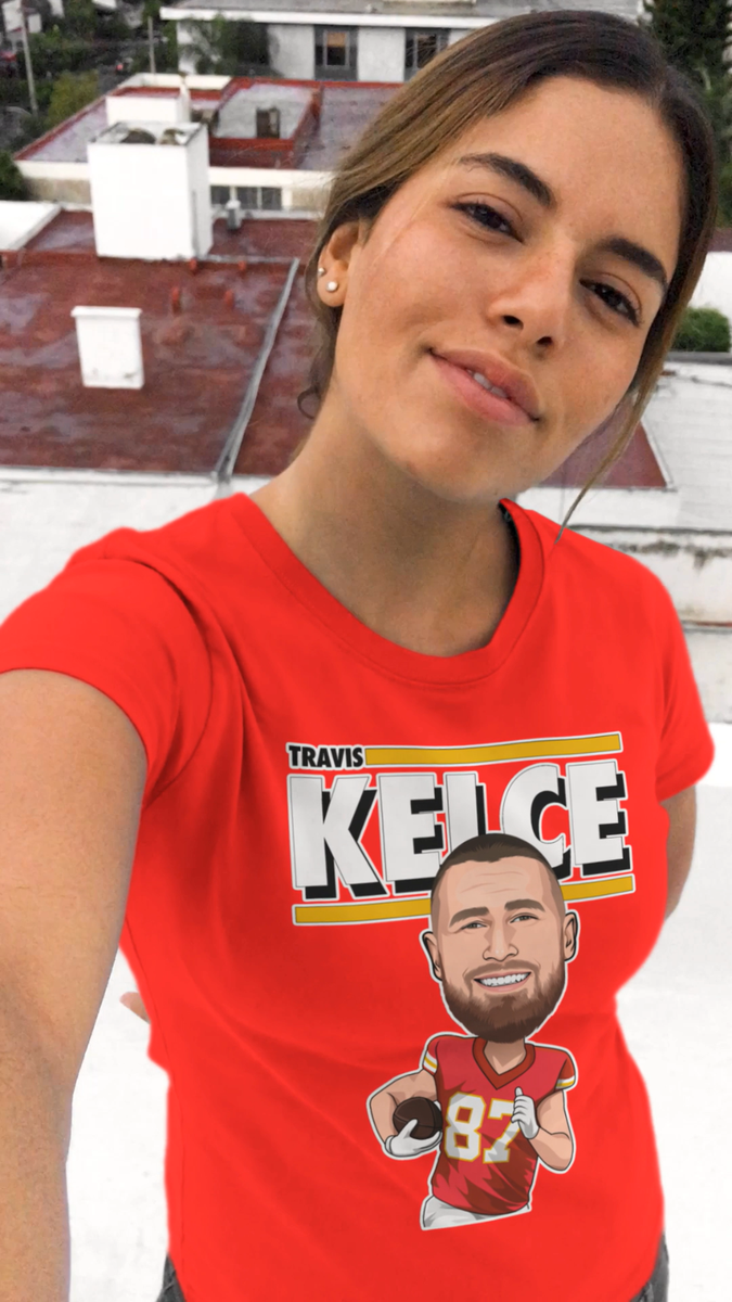 T-shirt Travis Kelce - Rouge Taille S - 100% Coton - Style Décontracté