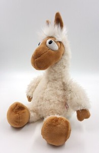 NICI Flokatina Lama Schlüsselanhänger 12 Cm – Flauschiger Plüsch-Anhänger Mit Elastischer Schlaufe, In Hellbraun & Rosa