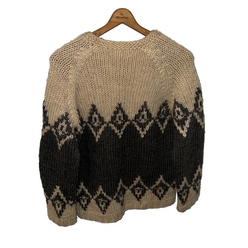 Vintage J Crew Hand Knit 100% Wool Chunky Sweater V Neck Size Small Heavy Bulky - Picture 2 of 17