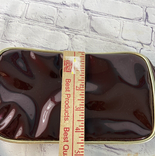 Vintage New Stock AVON Cosmetic Bag Deep Burgundy with Gold Accents - Picture 8 of 8
