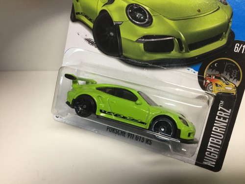 2015 HOT WHEELS PORSCHE 911 GT3 RS - 117/365 , NIGHTBURNERZ - 6/10 LIME GREEN - Picture 3 of 9