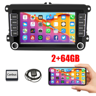 7'' Android15 Autoradio GPS Navi 2+64GB für VW Polo GOLF 5 6 Plus Touran Passat