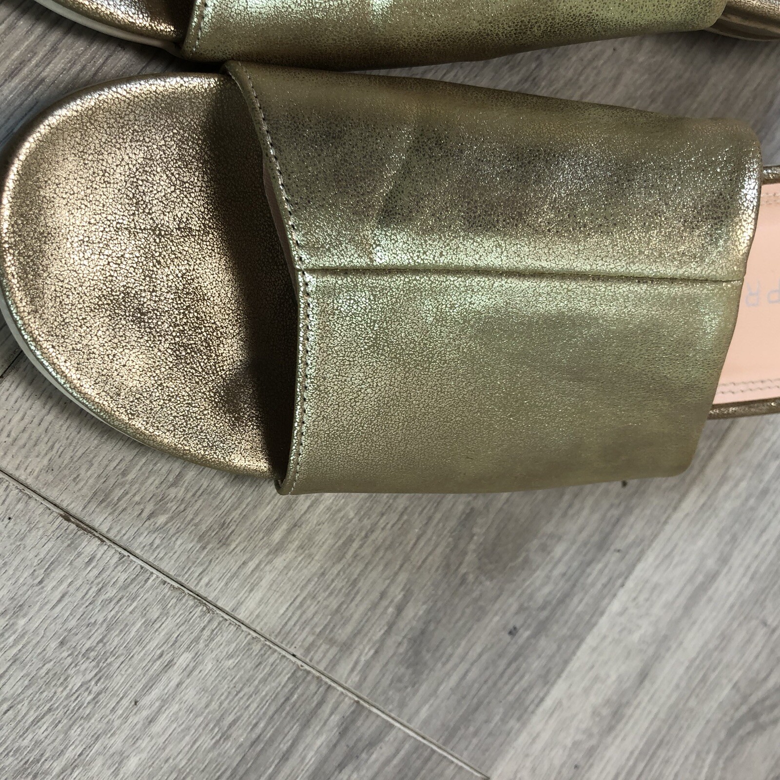 PANTOFOLA D’ORO CIPRIATA donna moda manica a soffietto rotonda zeppa alta mulo estate uk6