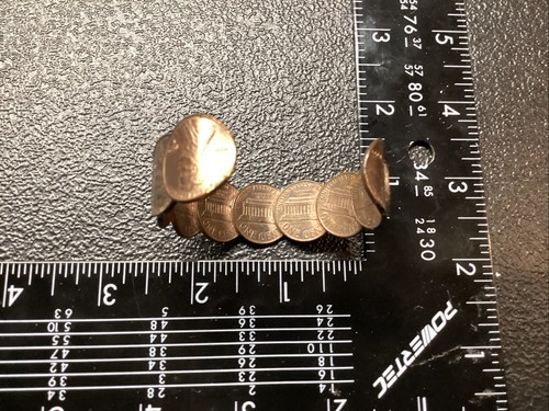 Vintage Bracelet Penny 1960 10 Coins One Cent Wrist Round Neat old Lincoln Head - Picture 8 of 13