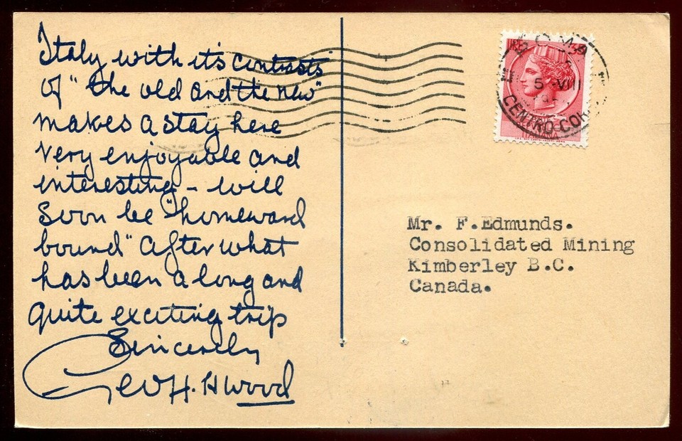 G.H. WOOD Bubble Bath Illustrated Advertising Postcard 1954 Humor ITALY