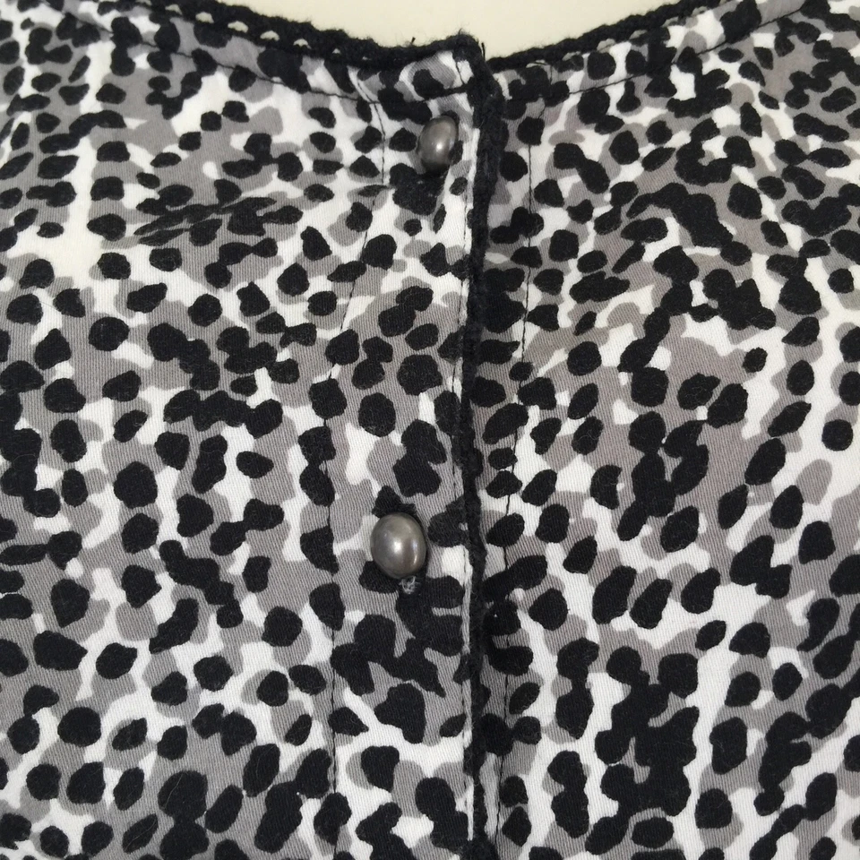 Vestido informal de carrera Merona talla pequeña 4 para mujer negro gris blanco a lunares de algodón Foto 3 de 4