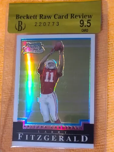 Larry Fitzgerald Rookie Bowman Chrome Rookie Refracter Beckett 9.5