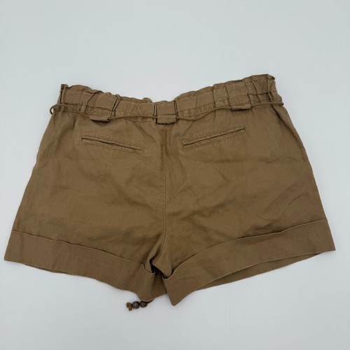 Pantalones Cortos Old Navy Para Mujer Pequeños Caqui Mezcla de Lino Puños Cómodos Cintura Ajustable - Imagen 4 de 4