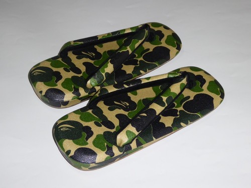 16536 bape abc japanese sandals green L US9 - 10.5 - Picture 2 of 3
