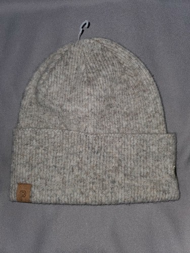 KNIT TAB BEANIE MENS ADULT HAT TAN 