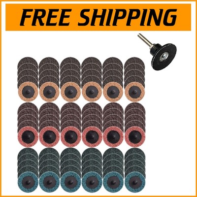 90pcs Multi-Grip Sanding Discs with 1/4 Inch Holder - Perfect for All Materials