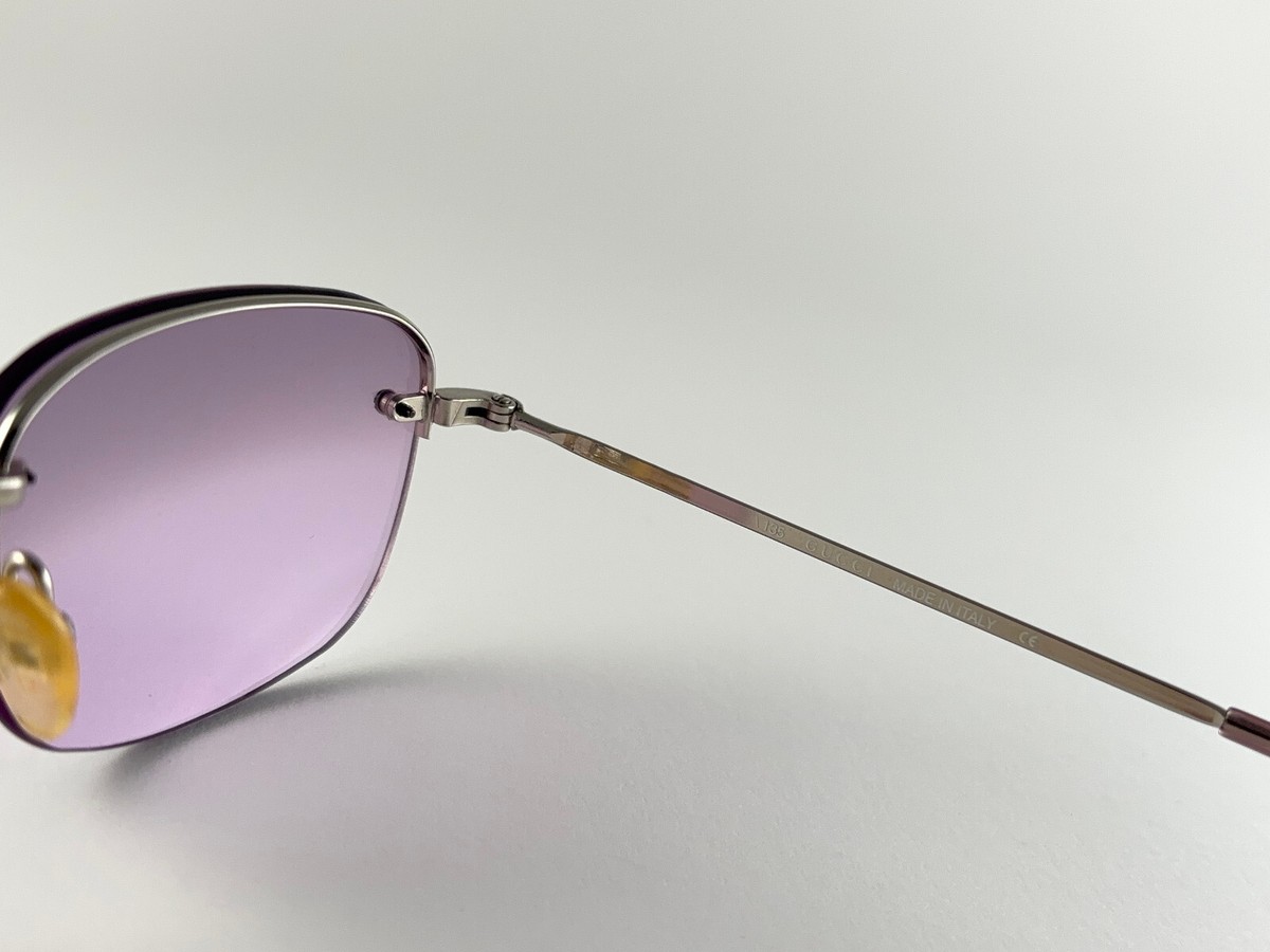 NEW VINTAGE GUCCI GG1676 PURPLE SEMI RIMLESS SUNGLASSES