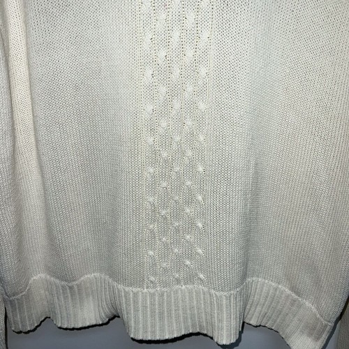 Crazy Horse Liz Claiborne Womens Snowflake Turtleneck Sweater Size L Ivory Red - Picture 3 of 6