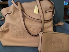 PRETTY FADED BLUSH COACH HANDBAG AND MATCHING WALLET