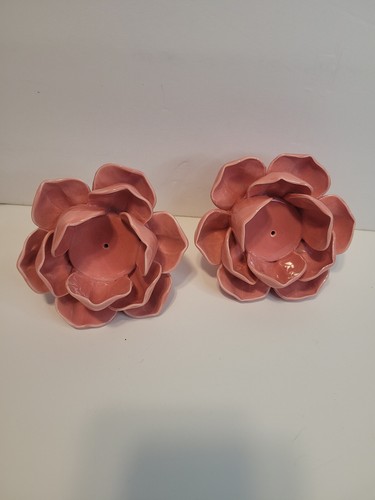 Better Homes & Garden Pink Lotis candle holders set of 2 - Picture 2 of 3