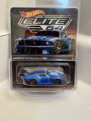 Hot Wheels Elite 64 Licensed Ford Blue Modified 69 Mustang New In Package