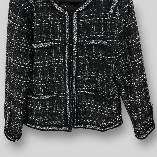 HANCY Womens Black Check Tweed Boucle Jacket BRAND NEW bnwt - Picture 7 of 13