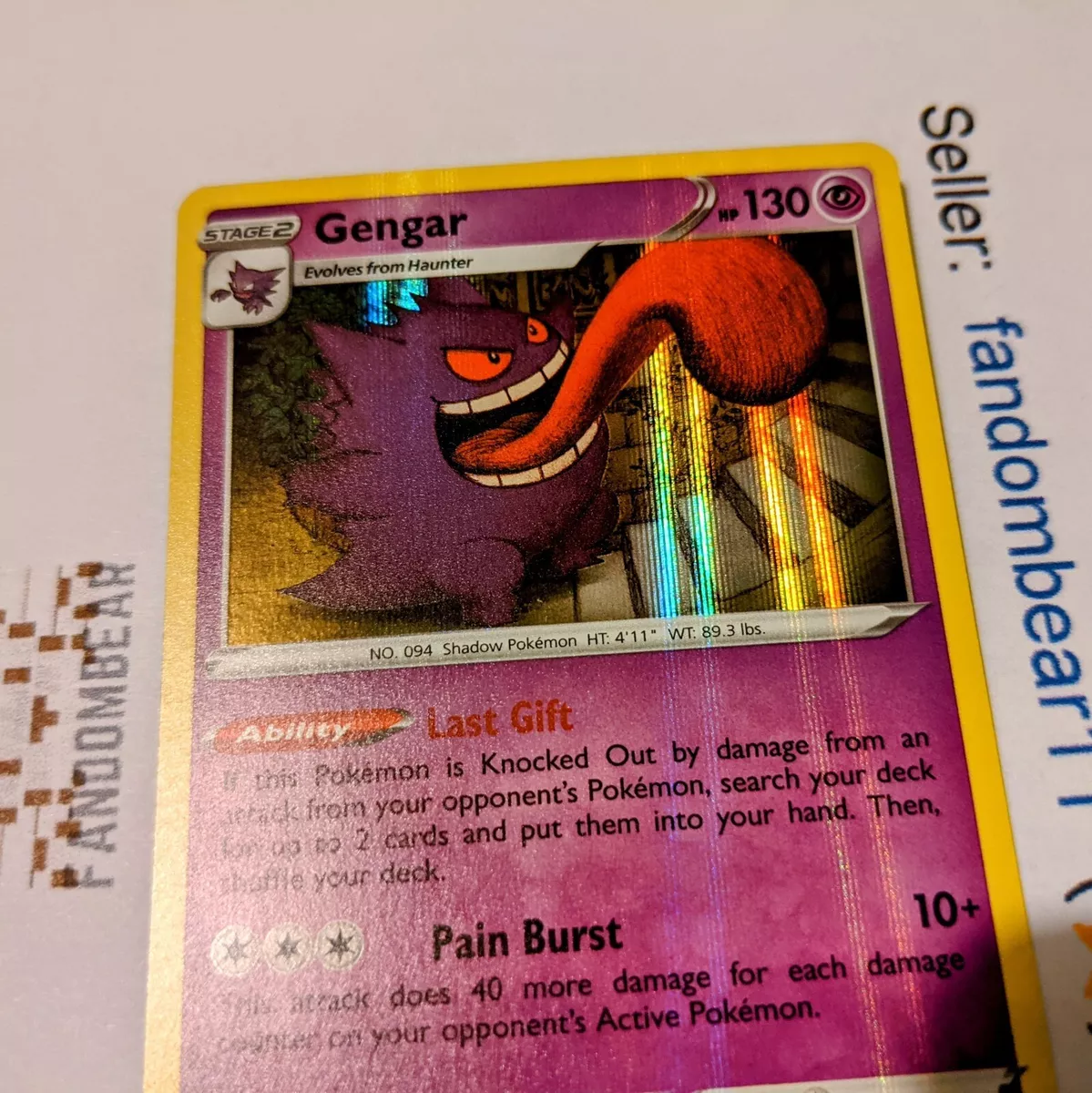 Gengar 057/198 Holo Rare Sword & Shield - Chilling Reign Pokemon 2021