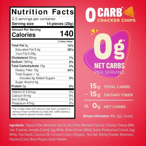 Keto crackers zero carb no sugar (Cheddar Cheese) delicious low carb 3 Packs - Picture 5 of 7