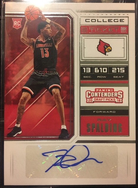 Ray Spalding Louisville Basketball Autograph Panini Rookie Card Rick Rick Pitino
